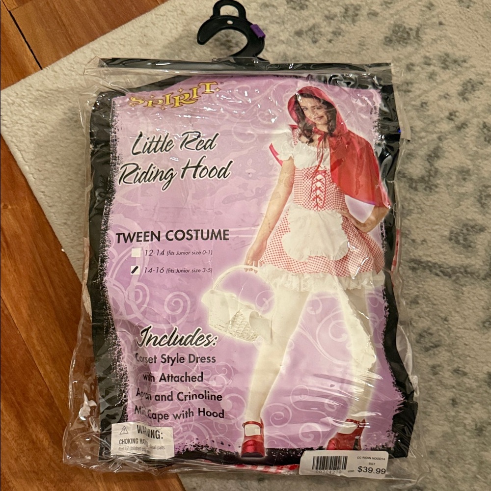 Spirit Red and White Riding Hood Tween Costume with shoes